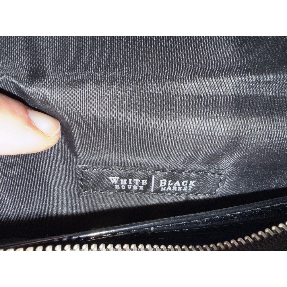 WHBM Beige Black Striped Envelope Clutch Wallet Retro Mod Evening Bag - Picture 3 of 9